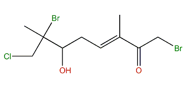 1,7-Dibromo-8-chloro-6-hydroxy-3,7-dimethyl-3-octen-2-one